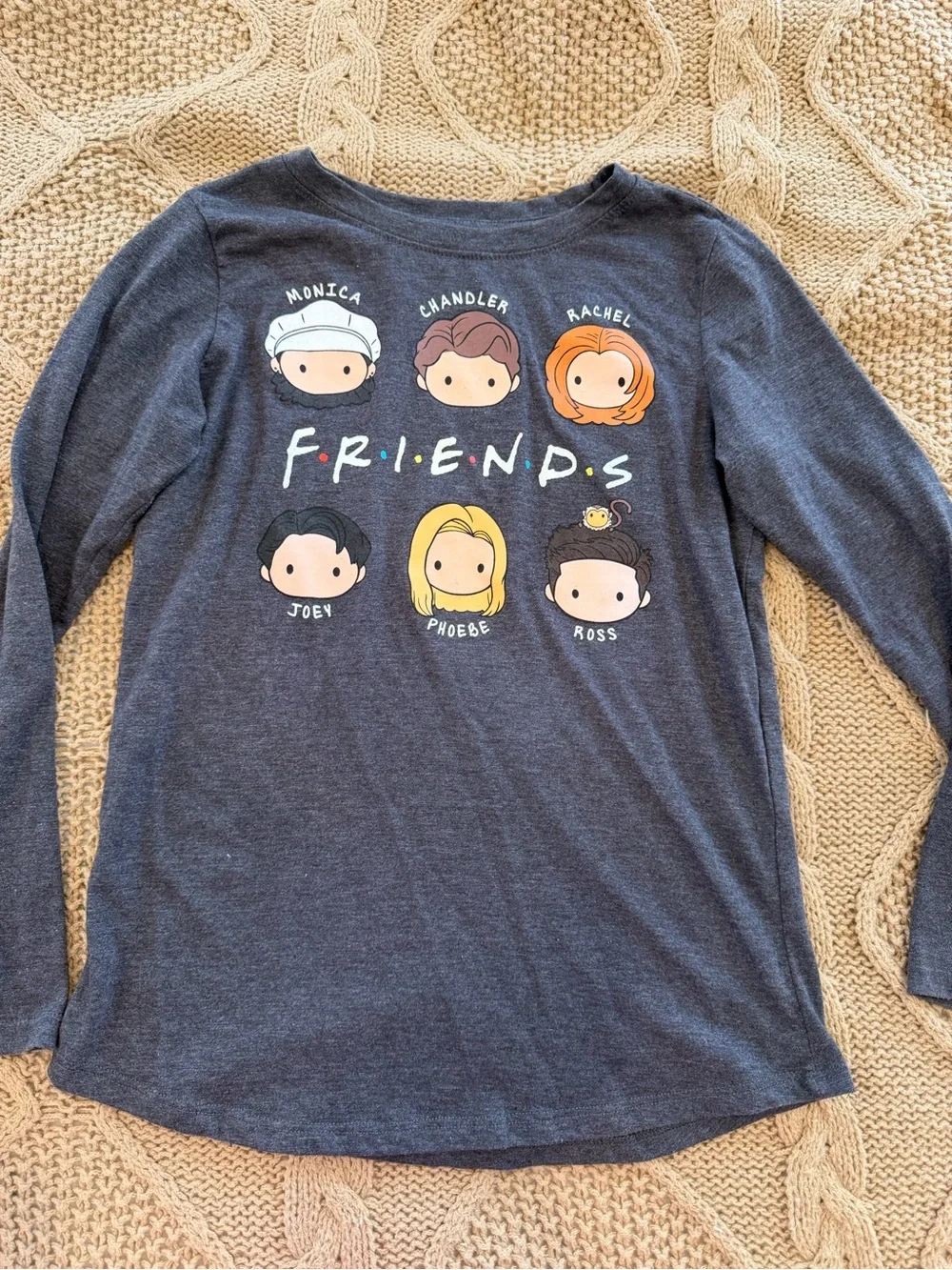 Friends TV Long sleeve grey shirt size 10/12 Y
